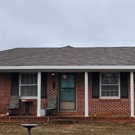 Asphalt shingle roof on a residential home.